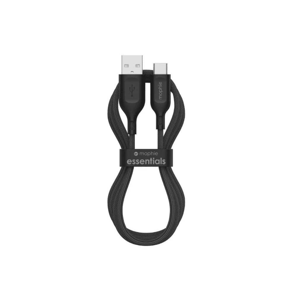 Cable Mophie essential trenzado USB-A a Lightning 12w 1m